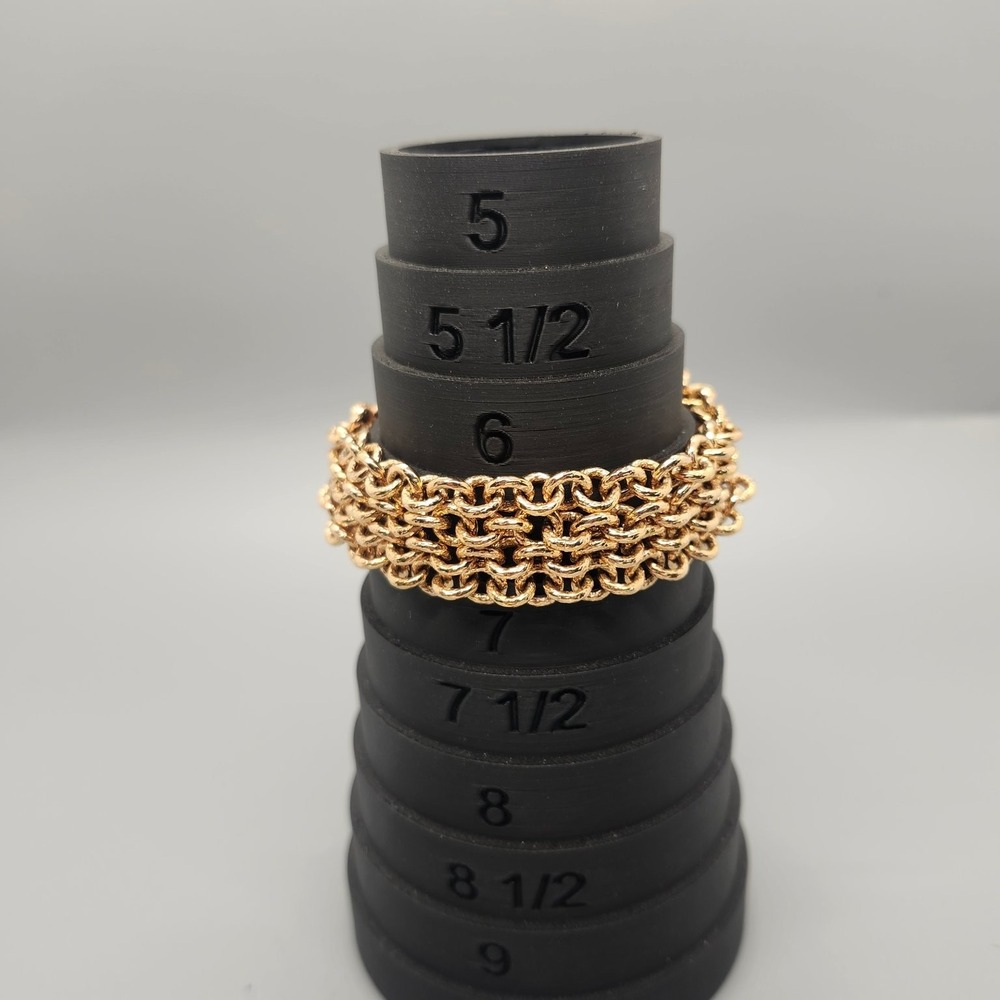 Milor Italy Bronze Multi-Row Rolo Chain Bracelet Gold Tone Magnetic Clasp